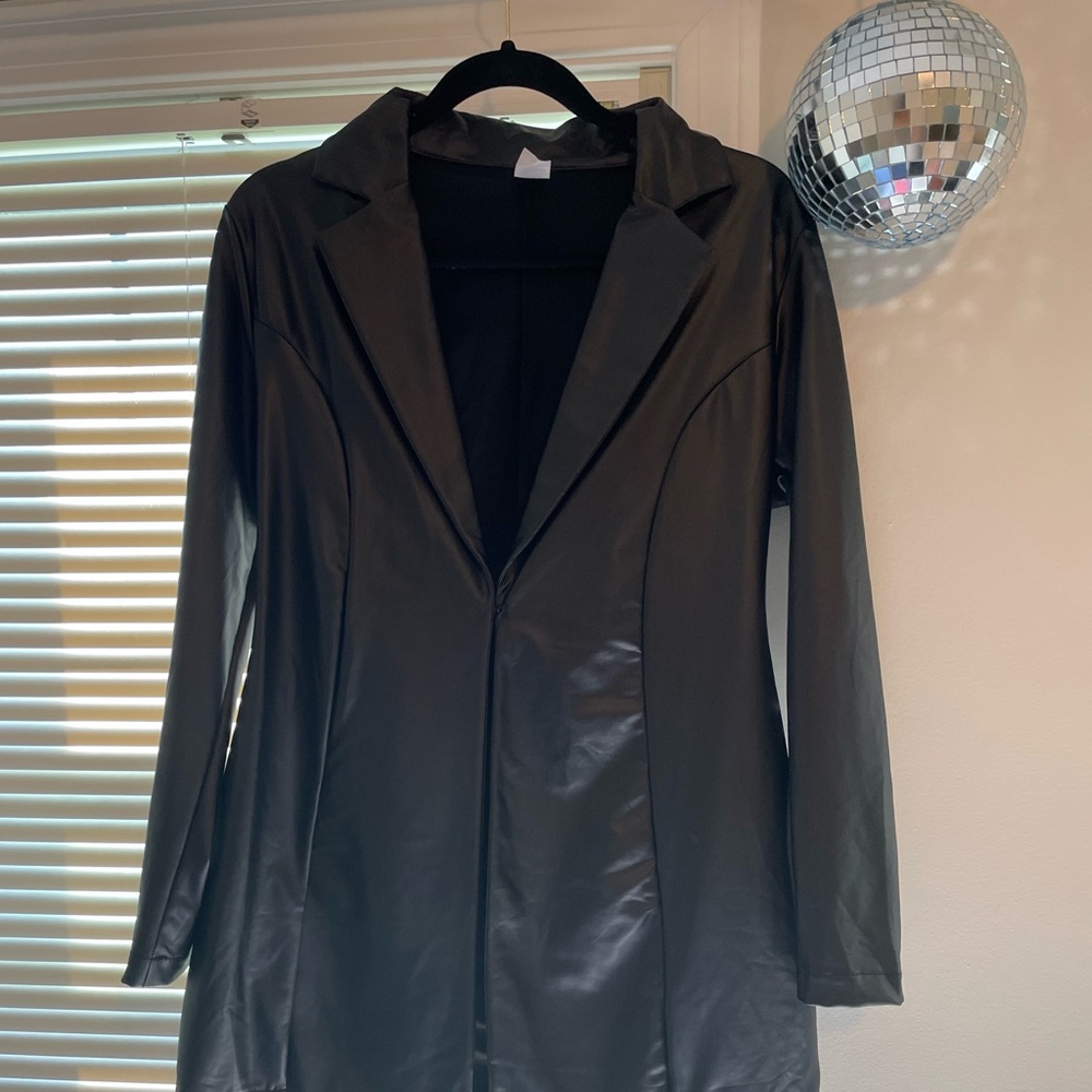 black windsor leather jacket, size: L